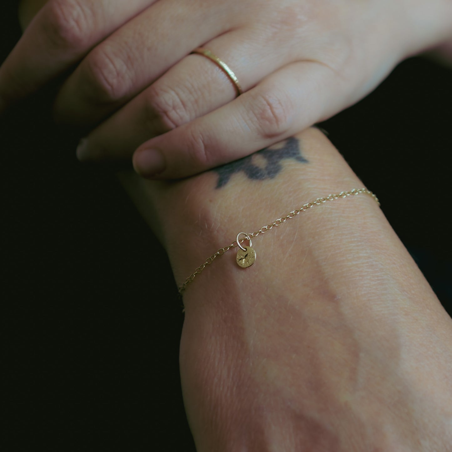 Ember 9 Carat Gold Star-Engraved Bracelet
