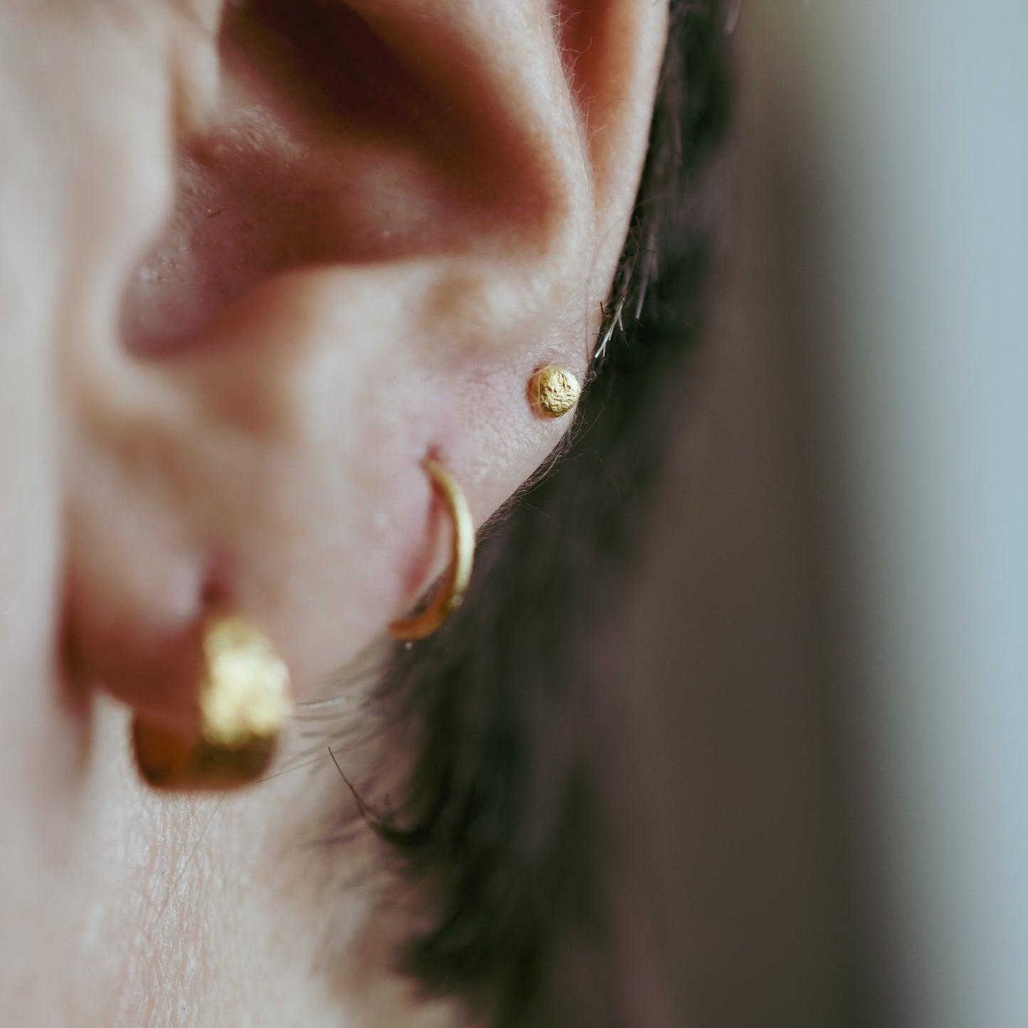Ember 9 Carat Gold Small Ball Stud Earring, Single