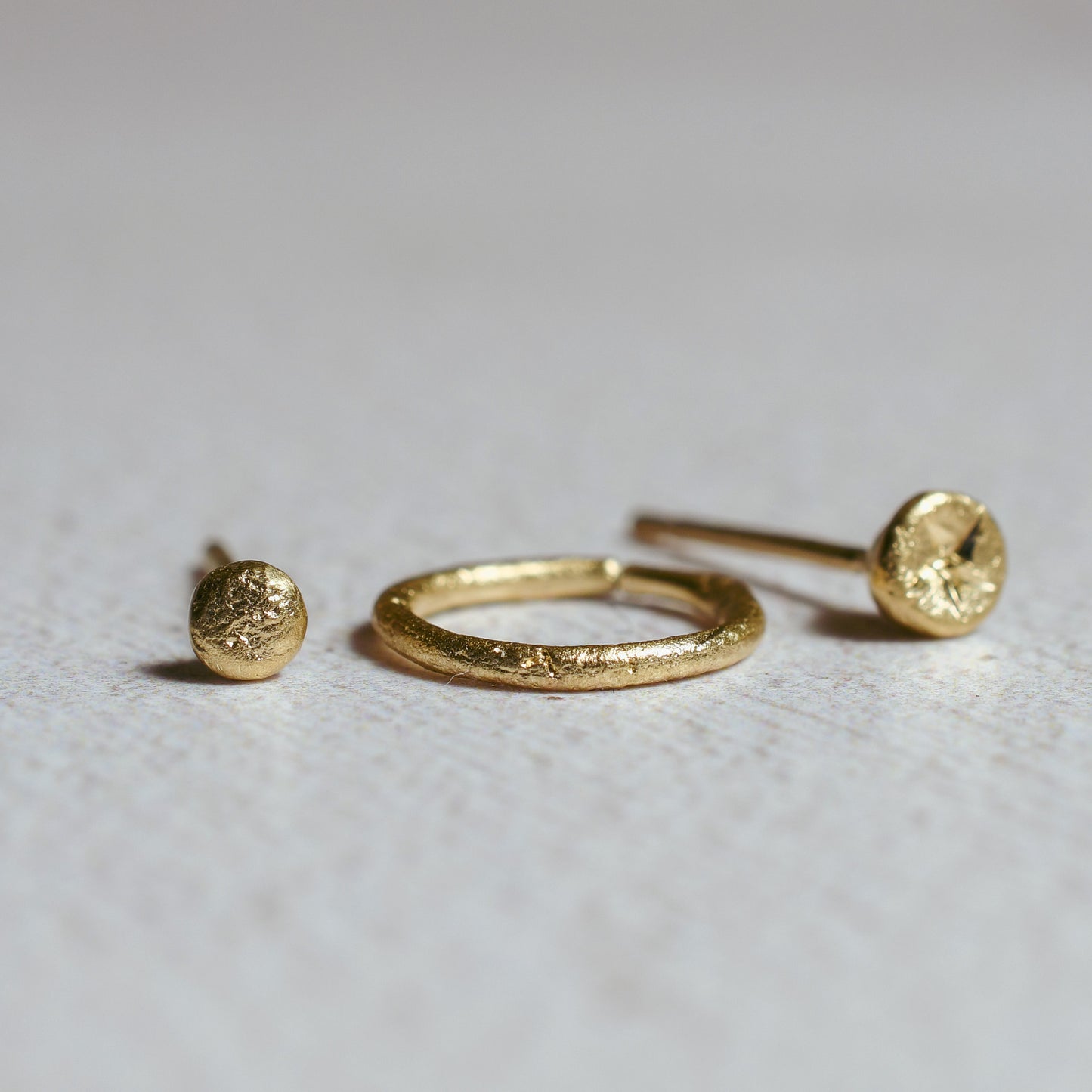 Ember 9 Carat Gold Sleeper Earrings, Pair