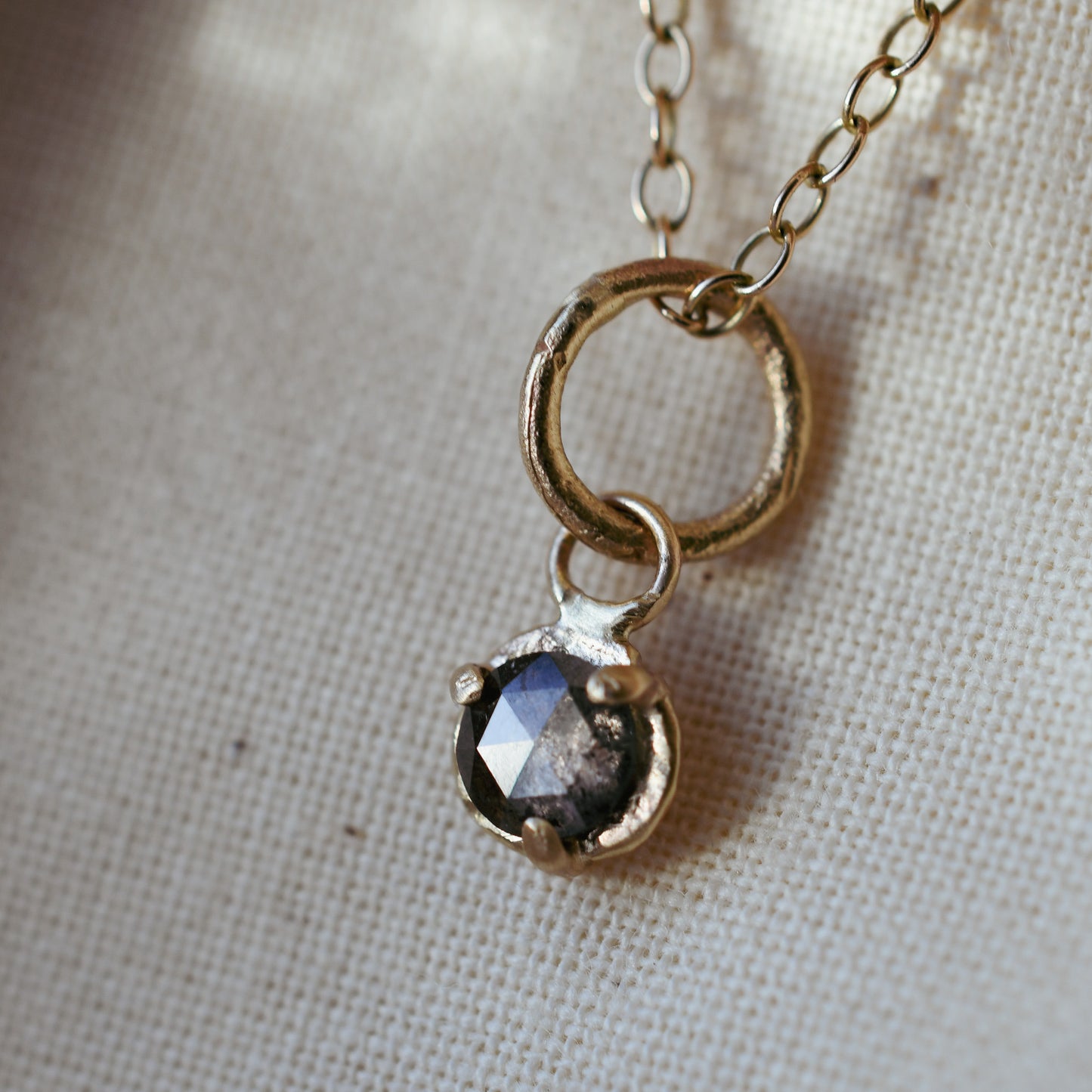 Rosecut Diamond and 9 Carat Gold Pendant