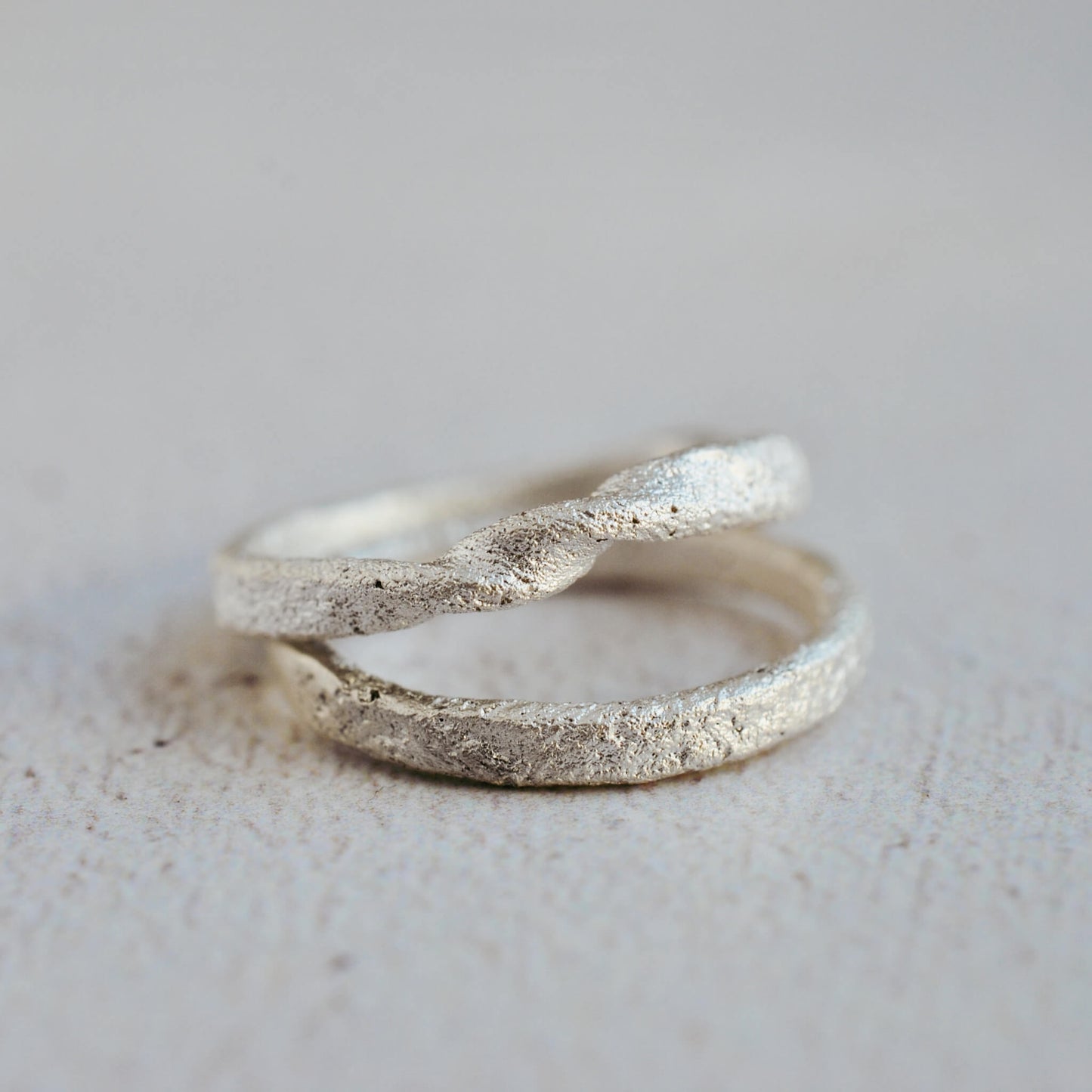 Ancient-Inspired Twist Ring, Silver