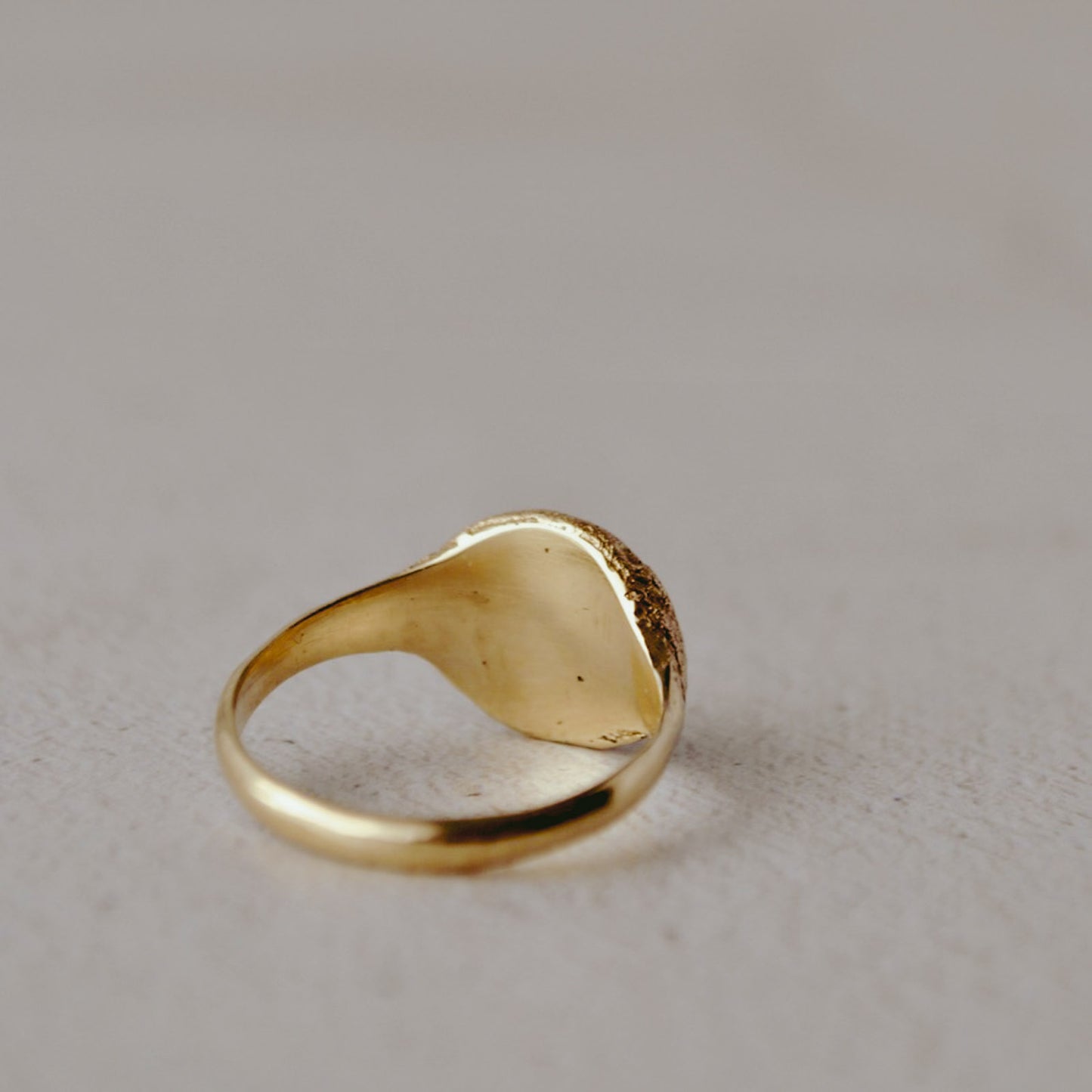 Raw textured signet ring