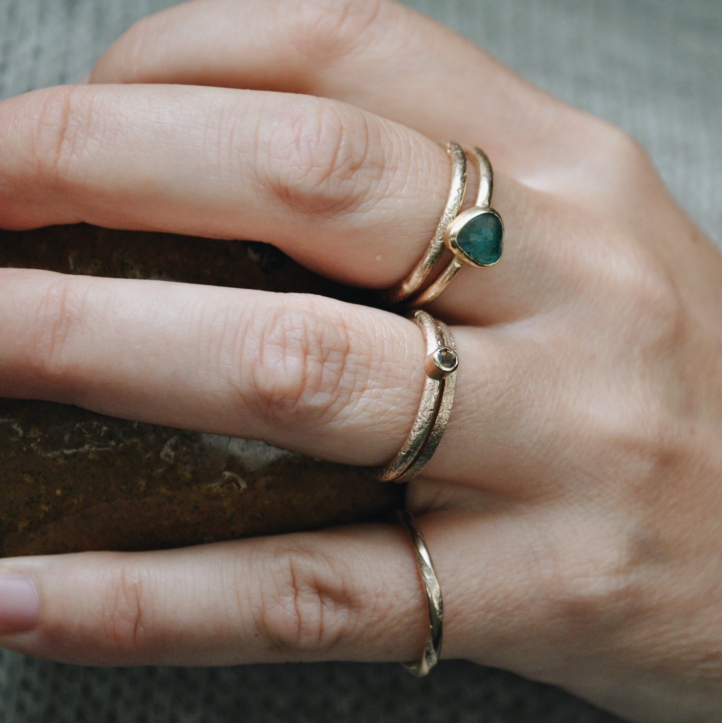 Raw textured ring
